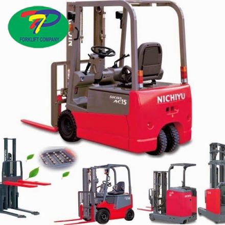 Xe nâng điện NICHIYU đứng lái và ngồi lái 1 đến 3 tấn 
